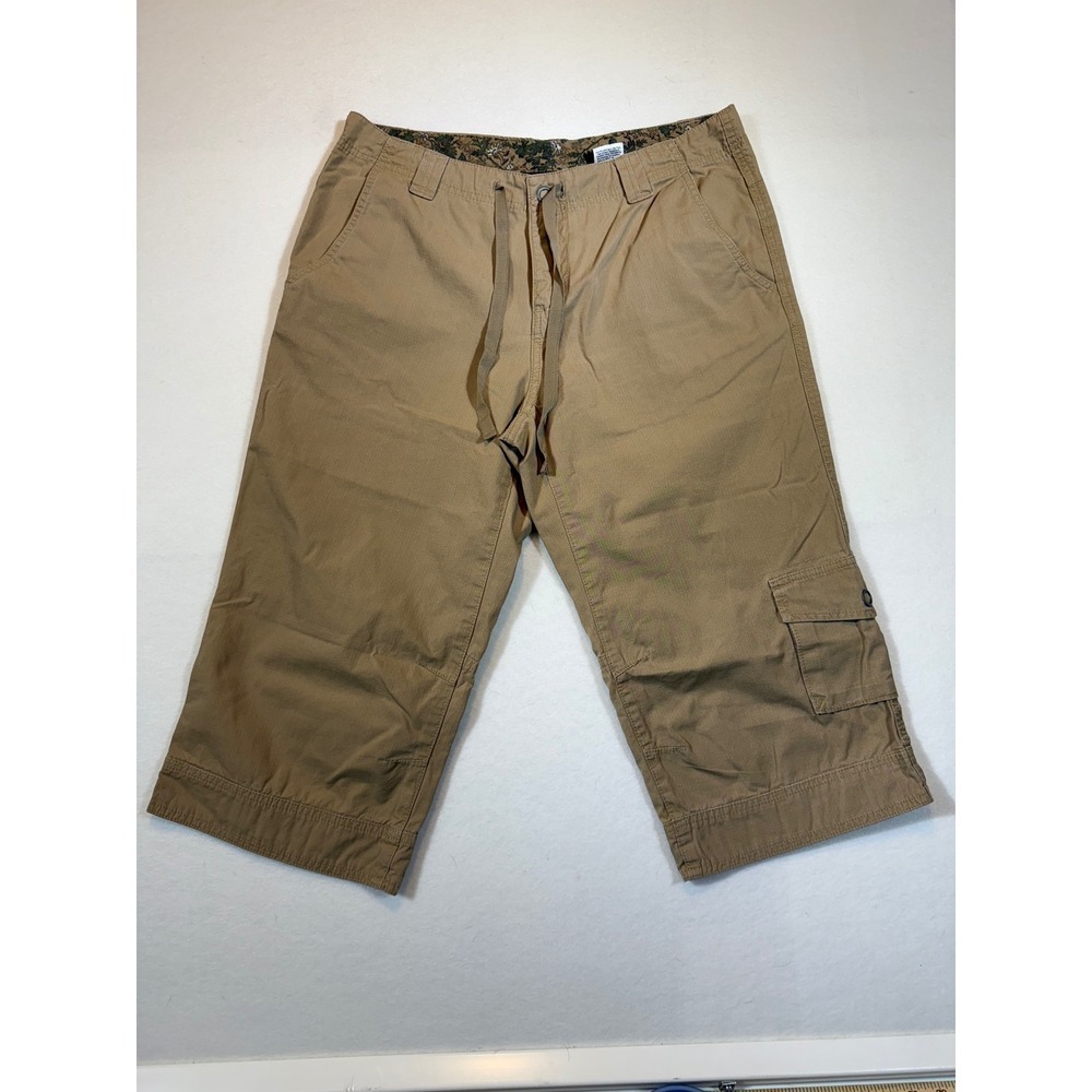 Eddie Bauer Womens Khaki Capri Drawstring Cargo Cropped Pants Size 10